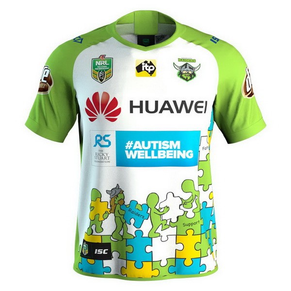 Camiseta Canberra Raiders 2018 Blanco Verde